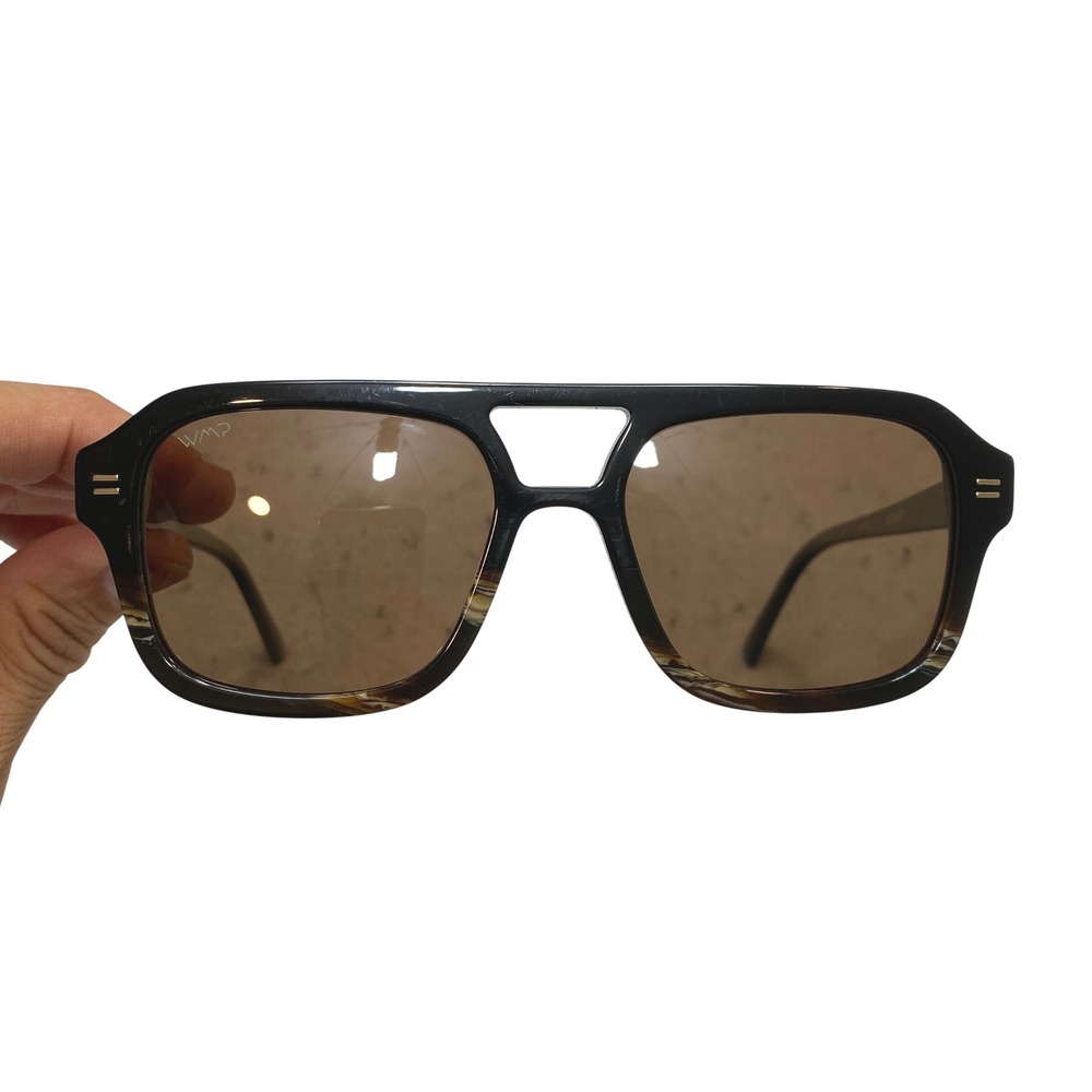 WMP Sydney Sunglasses Unisex One Size Black Tortoise Aviator Retro Double Bridge
